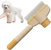 Comb for Dogs - Long Hair Matting Self-Cleaning Brush - Multifunctional Dog Comb Grooming Tool for Shedding Hair Cleaning Portable Design for Indoor Puppy Kitten Bath