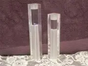 Oleg Cassini Home Collection Crystal Candleholders 1-9 1/2 inches 1- 8 inches
