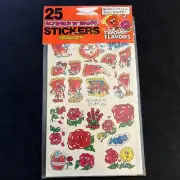 Vintage 80’s Spindex Scratch & Sniff PIZZA & ROSE Sticker Sheet - NEW!
