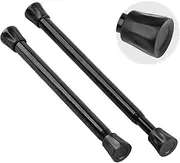 TYRON Small Tension Curtain Rod Adjustable 7 to 10.5 Inch, Short Mini Window Spring Curtain Rod, Suitable for kitchen, Front Door, Shelf Dividers (Black, 2 Pack)