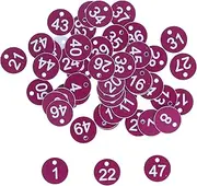 50Pcs Numbered Tags, Label Round Simple Beehive Tag Breeding Supplies Plastic Number Tags Key with Design for Beekeeping Animal Husbandry (Zahlen 1-50)