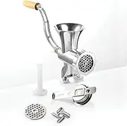 GSW 588423 No. 8 Aluminum Meat Mincer with Pastry Tip and Pestle Silver