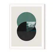 Emerald Dichotomy Framed Wall Art - White