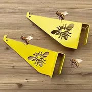 Beehive Inspection Bracket, Beehive Frame Inspection Brackets, Bee Hive Stand, Beehive Frame Holder, Bee Boxes And Frames Starter Kit, Stainless Steel Beehive Frame Perch (Yellow)