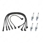Bosch Ignition Leads + 4 x Denso Iridium Power Spark Plugs for Nissan Stanza A10