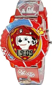 [Accutime] Kids Paw Patrol Digital LCD Quartz Wrist Watch, Cool Inexpensive Gift & Party Favor for Toddlers, Boys, Girls, Adults All Ages, Red, Digital