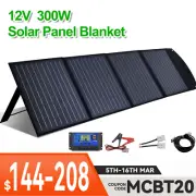 12V 300W Folding Solar Panel Blanket Flexible Solar Mat Mono 6M Cable Power USB