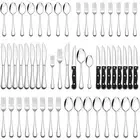 24-Piece Flatware Set with Steak Knives, Stainless Steel Silverware Cutlery S...