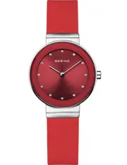 Bering 10129-503 Red Dial Silicone Womens Watch