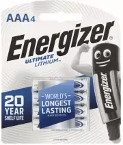 Energizer Ultimate Lithium AAA Batteries - 4 Pack