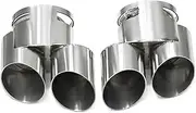 Exhaust Tip Compatible For BMW G05 X5 G06 X6 Quad tip Exhaust tip 304 Stainless Steel Black Muffler Tip Nozzle tip(Silver)