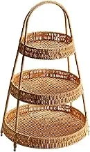 SiaBiced Stylish Tiered Serving Tray Set for Entertaining, Light Coffee 3 Tier, as described