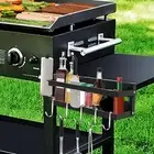 Griddle Spice Rack Wall Mount Folding with Paper Towel Holder Side Shelf