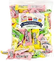 Laffy Taffy 3Lb Bag of Delicious Assortment - Cherry, Sour Apple, & Banana Flavors - Freshly Packed By Snackadilly