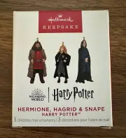 Hallmark 2023 Harry Potter HERMIONE HAGRID & SNAPE Metal Ornament MINIATURE 1.5"