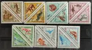 SELLOS-ADEN-QUAITI- ANIMALES PREHISTORICOS SERIE DE 14 VALORES MNH
