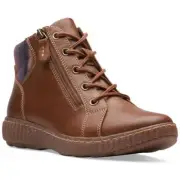 Clarks Womens Tan Padded Insole Leather Ankle Boots 6 Medium (B,M) BHFO 8473