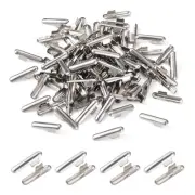 Craftdady 100Pcs Stainless Steel Elastic Cord Crimp Ends Half Cover Cord Ends