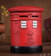 在飛比找Yahoo!奇摩拍賣優惠-4232A 英國郵筒造型存錢筒 歐式樹脂工藝品存錢桶 英倫儲