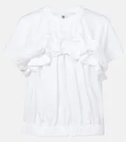 [Noir Kei Ninomiya] Noir Kei Ninomiya Ruffled cotton top AU 10 white