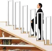 LQSYBHD U-Shaped Handrail Black Stair Railing Indoor Outdoor, Wrought Iron Safety Hand Rail Guardrail Grab Bars, Garden Loft Corridor Villa Hotel Balusters, Industrial Retro,1PCS(Size:3.12ft/95cm)