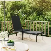 Patio Lounge Chair With Cushion Poly Rattan Adjustable Back Sun Lounger Sunbed