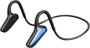 BT 5.0 Headset with Mic Open-Ear Design 5.2 Surround Sound Headband 3 Controlling Buttons IP67, Blue Blue