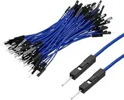 uxcell Male to Male 1Pin Breadboard Jumper Wire 2.54mm Pitch Ribbon Cable 10cm Long Electronics Breadboard Ribbon Cables for Breadboard Electronic Projects Pack of 100,Blue
