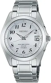 Seiko Selection SBTM223 Men's Wristwatch, Titanium Solar Radio, White Dial, Silver, Silver/White (Full Arabic Numerals), Bracelet Type