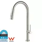WELS Brushed Nickel 2-Mode Pull Out Down Kitchen Tap Swivel Laundry Sink Mixer