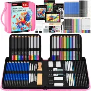133 Pack Drawing Set Sketching Kit, Pro Art Supplies with Sketch Book, Colori...
