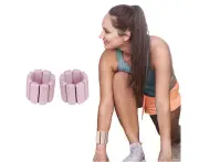 Weight bearing wristband with adjustable leggings and hand straps for leg training, men's and women's yoga running, silicone strap - pink