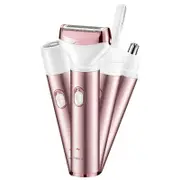 4 in 1 Electric Razor for Women Shaver Lady Shaver Body Hair Trimmer for Armpit Bikini Arm Leg Face Mustache Portable Painless