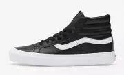 Vans OG SK8-Hi LX Leather Black White VN0003T01NS Men's Size 4.5-13 Women Size 6