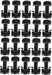 KOMBIUDA 50 Sets Stainless Steel Rack Mount Screws and Cage Nuts for Server Cabinets Easy Installation for Network Switch Servers and Corrosion Resistant Strong Hold and Stable Support