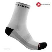 Castelli ROSSO CORSA W 11 Womens Cycling Socks : WHITE/BLACK - ONE PAIR