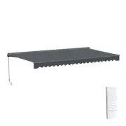 ALEKO Semi-Cassette Motorized LED Retractable 20x10 ft Patio Awning Canopy Grey