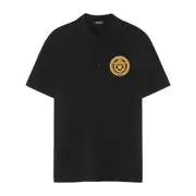 [Versace] Versace Chain Crest Embroidered Polo Shirt M BLACK