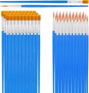 60 Pcs Flat Paint Brushes Mini Paint Brush Bulk Small Tiny Painting Brushes