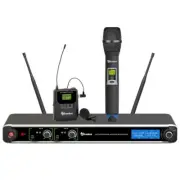 AVTronics 200 Channel UHF Wireless 2 Mic System with Handheld and Lapel Mics