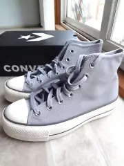 CONVERSE Chuck Taylor All Star Lift Platform Suede Grey, women 7.5