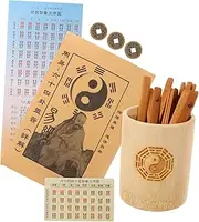UPKOCH 1 Set Bamboo Divination Sticks with Bucket and Guide Book Traditional Chinese Fortune Telling Props for Fun and Interactive Divination Games Compact and Elegant Design for Home