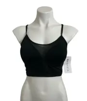 NWT Athleta Black Mesh Bralette Bikini Top Adjustable Straps Quick Dry