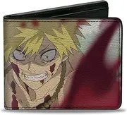 [Buckle-Down] Hell's Paradise Wallet, Bifold, Hell'S Paradise Aza Chobei Fighting Pose and Title Logo, Vegan Leather