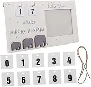 STOBAZA Baby Milestone Sonogram Photo Board Wooden Photo Frame for Newborn Baby Present