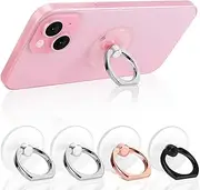 Jsoerpay Cell Phone Ring Holder, Transparent Ring Holder 360°Rotation Finger Ring Stand, Clear Cell Phone Kickstand Compatible with Most of Phones, Tablet and Case, (2Silver+1Black+1Rose Gold)