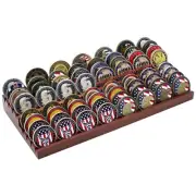 Solid Wood Challenge Coin Display Stand,Two-Tier Military Coins Display Holde...
