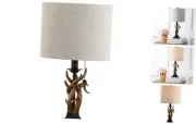 JYL1031A Gaston 20.5" Resin Mini LED Table Lamp, Brown Traditional, Cottage,