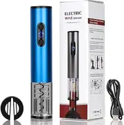 LeadwayTek Electric Wine Bottle Opener Rechargeable Automatic Twist Red Wine Corkscrew Opener Cordless Auto Reusable Easy Carry Wine Opener,Wine Accessories for Wine Lovers,Blue