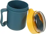 HOLIDYOYO 1Pc Portable Microwave Soup Cup with Spoon Leakproof Household Milk Cup for Breakfast and Non Slip Design for Oatmeal Milk and Soup Blue